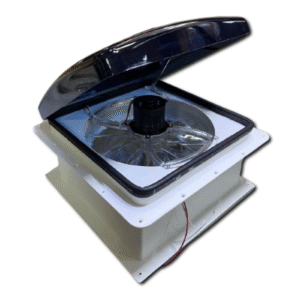 Aireador con tapa plástica tonalizada 35 x 35 cm con extractor, ventilador y mosquitero