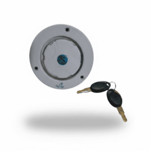 Tapa tanque redonda con llave y venteo ABS 38 mm